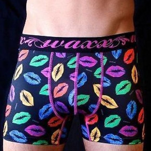 WAXX Underwear Colorful Kiss Lips Men's Boxer Short Microsoft Fabric - Picture 1 of 2